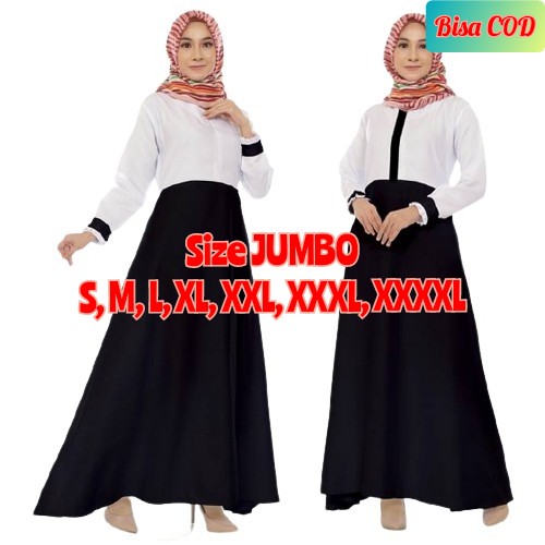 baju gamis putih hitam tali pinggang seragam kerja Dinas kantor dress pns busui syari terbaru polos 