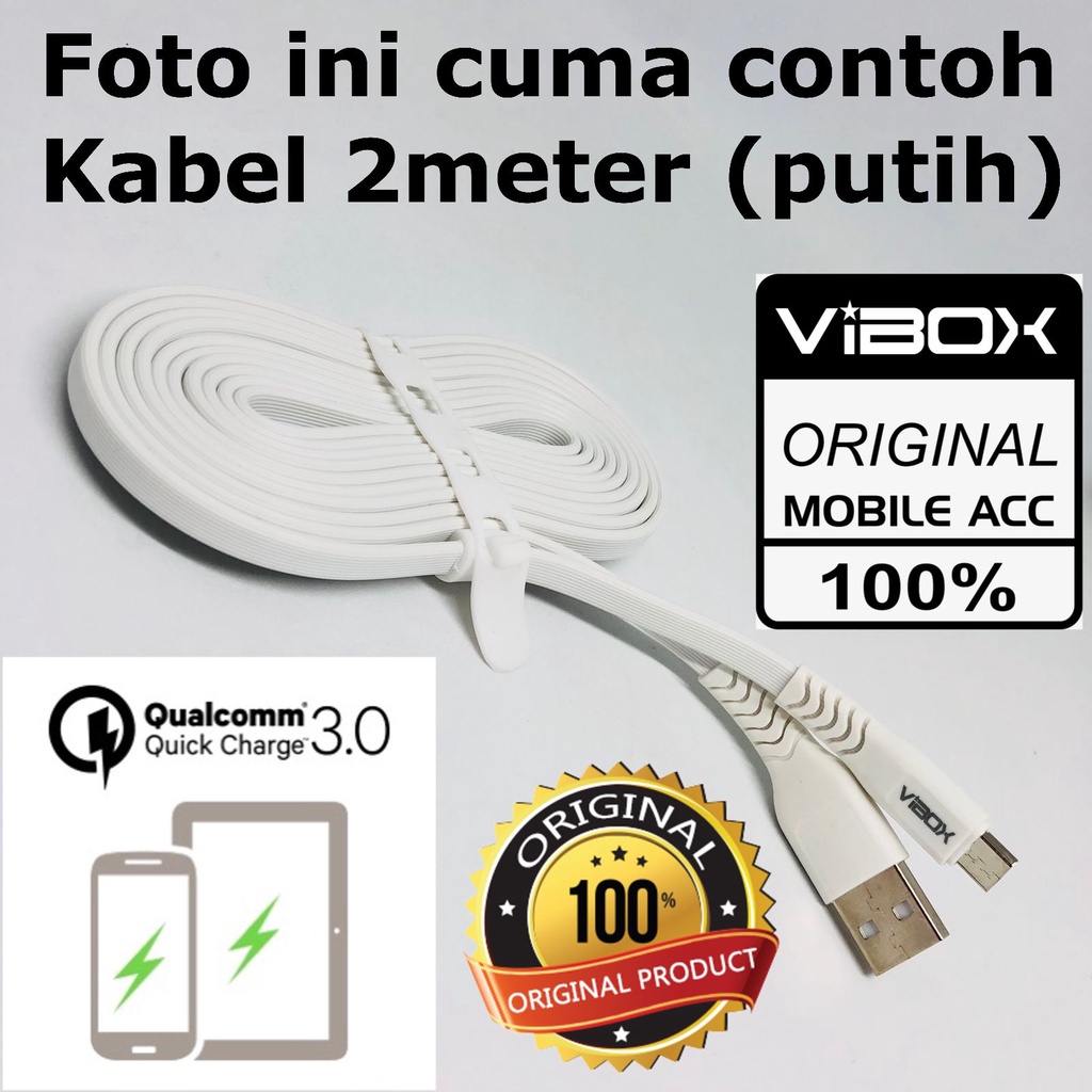 KABEL DATA VIBOX VB200 MICRO 2.4A 2 METER ORIGINAL VIBOX KABEL DATA IP CAMERA CCTV KABEL CASAN HP PANJANG 2METER