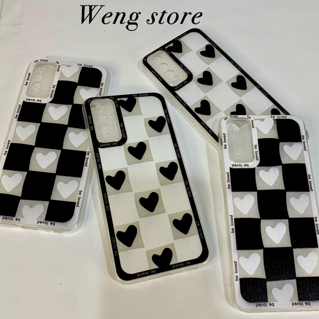 Softcase Black White Love For Vivo Y12 Y17 Y30 Y50 Y91 Y15S Y33S Y91C Y21A Y20 T1 PRO V23E Y16 Y22 Y35 Xiaomi Redmi 9A 9C 10A 10C