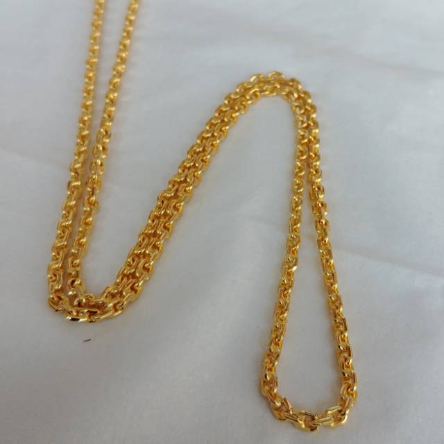 Kalung Rantai  Medan Kecil  Lapis Emas  Tebal 1 5mm Shopee 