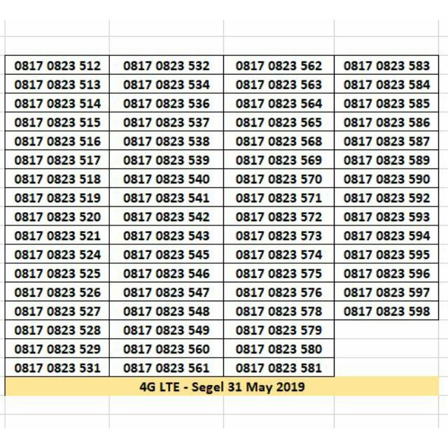 Kartu Perdana XL 11 DIGIT Angka Nomor Nomer Cantik Murah Nocan seri 0823 545 SEGEL 4G Super Bagus
