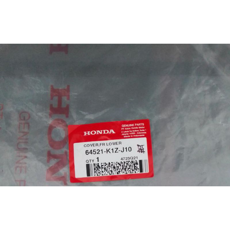 Cover dek penahan lumpur/ cover FR lower PCX 160 kode K1Z asli/ori