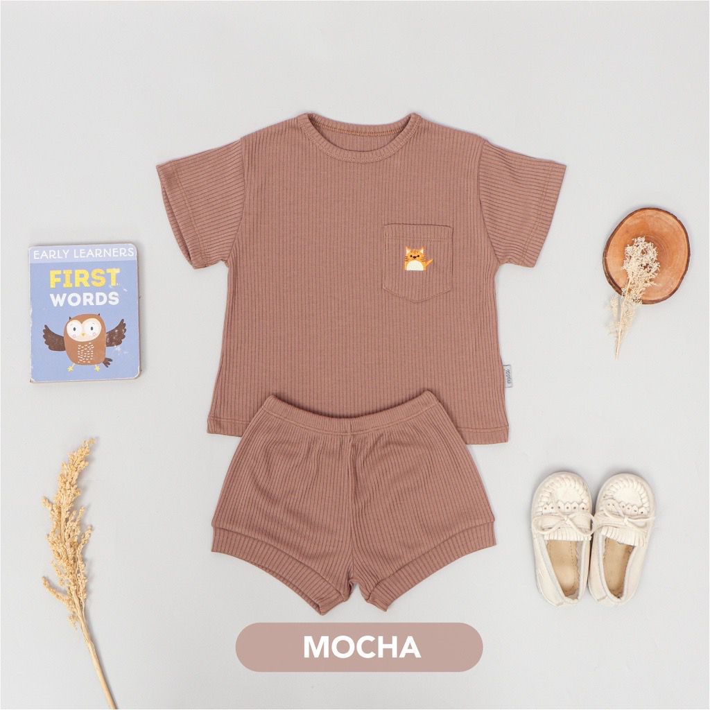 Mooi Niki Rib Set Setelan Anak Unisex - Mooi setelan anak