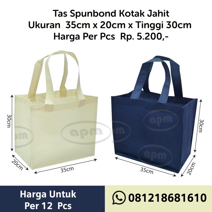 

SALE Tas Spunbond Kotak Ukuran 35x20x30 (Tas Jahit) - Navy