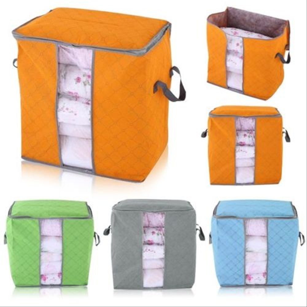 Bamboo Storage Box Vertical / Lemari Tempat Simpan Baju Tinggi / Organizer Box / Bag Organizer