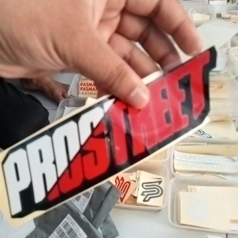 stiker cutting PROSTREET tumpuk terbaru aksesoris motor helm mobil murah keren kekinian viral