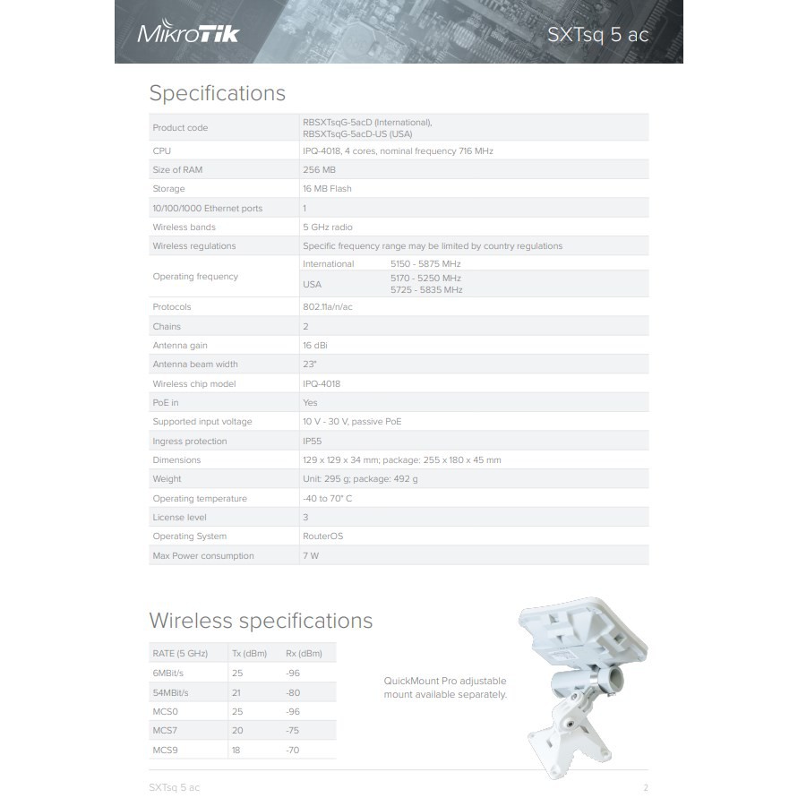 MikroTik SXTsq 5 ac RBSXTsqG-5acD