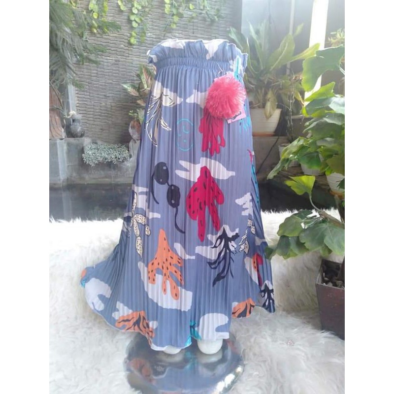 Rok plisket anak perempuan motif / Rok rempel motif/ Rok muslim cantik / Rok plisket anak