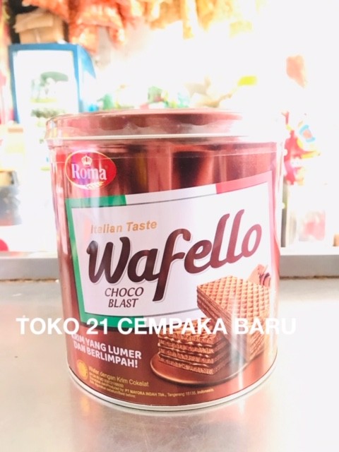 

Roma Wafello Rasa Choco Blast Kaleng 234 gram | Wafer Roma Murah Promo