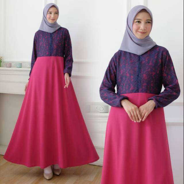 Pakaian gamis muslim wanita - maxi gamis model kekinian
