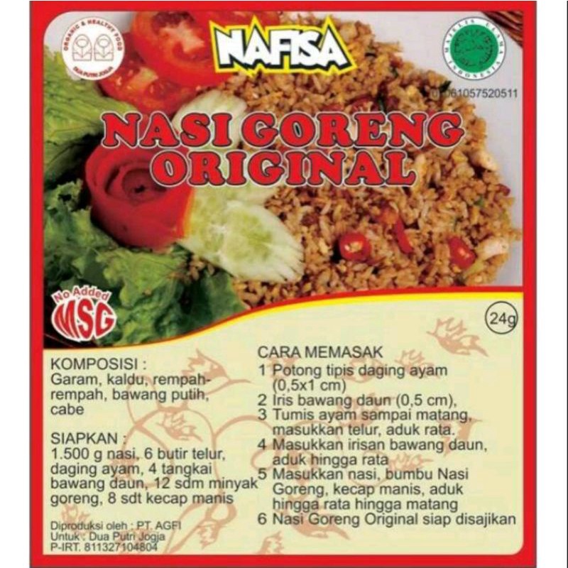 

Nafisa Bumbu Instant Nasi Goreng Original 24gr