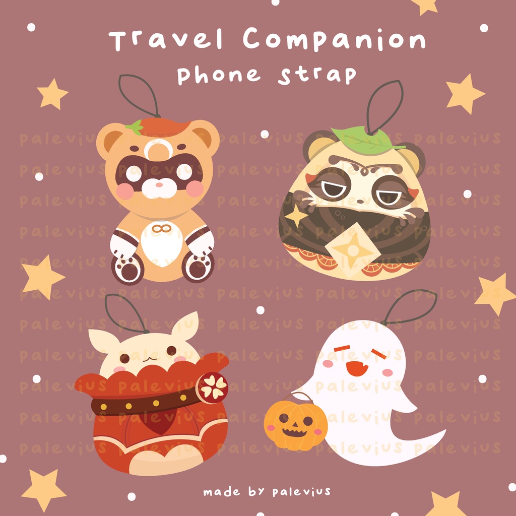 Genshin Impact Travel Companion Epoxy Glitter Phone Strap / Keychain