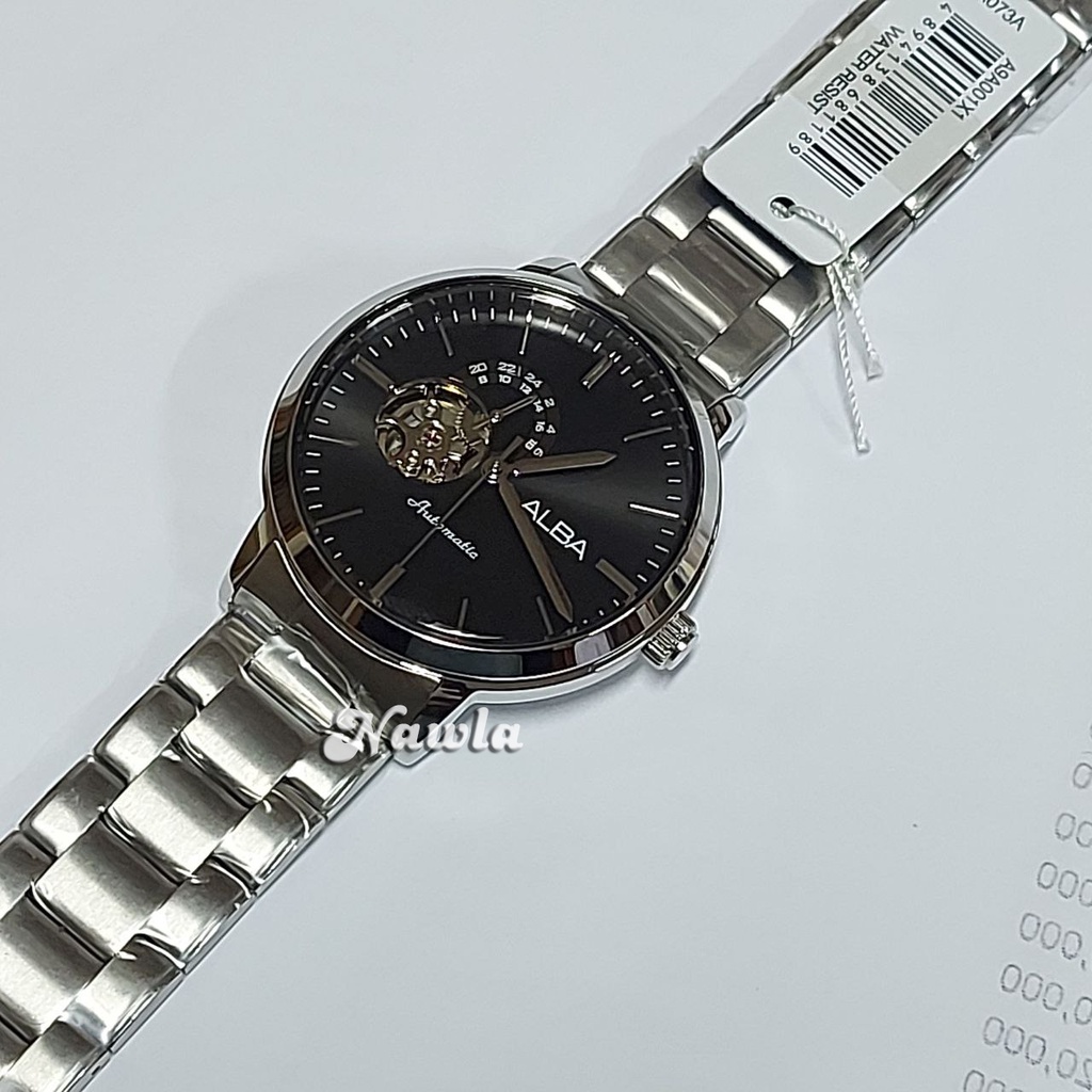 Alba Automatic A9A001X1 Open Heart Black - Jam Tangan Pria A9A001