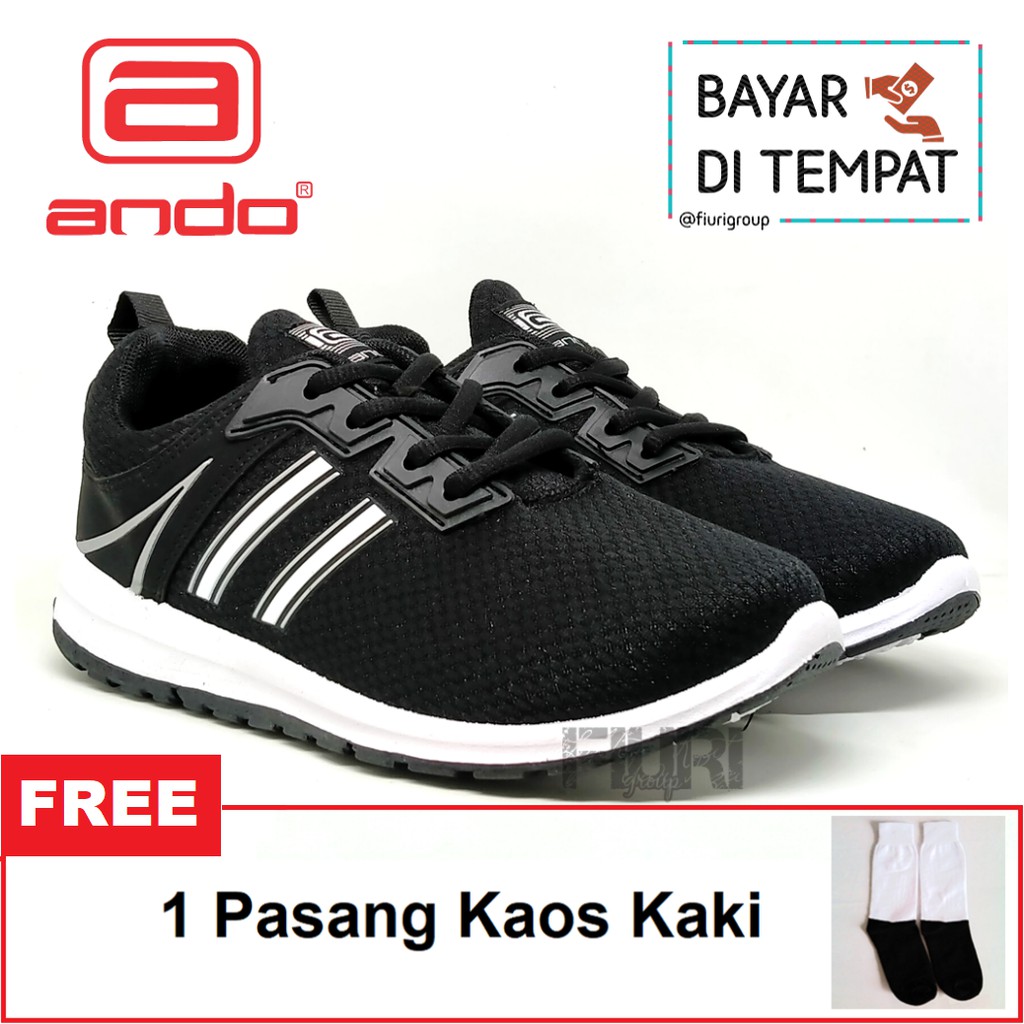 FIURI - ANDO ORIGINAL - KAYLYN 37-40 HITAM PUTIH - SEPATU SNEAKERS SPORT KANVAS SOL KARET ANAK PEREMPUAN - SEPATU KETS TRENDY WANITA - SEPATU OLAHRAGA LARI FITNES SENAM KERJA KULIAH SEKOLAH SD SMP SMA BERTALI CEWEK MURAH PROMO DISKON BONUS KAOS KAKI