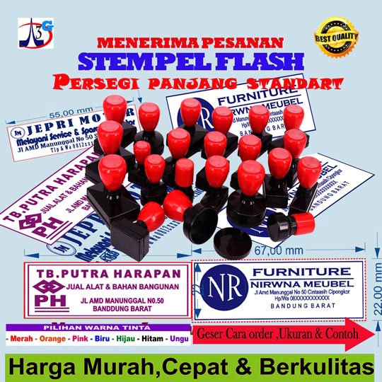 

Stempel Flash Otomatis Persegi Panjang Satu warna