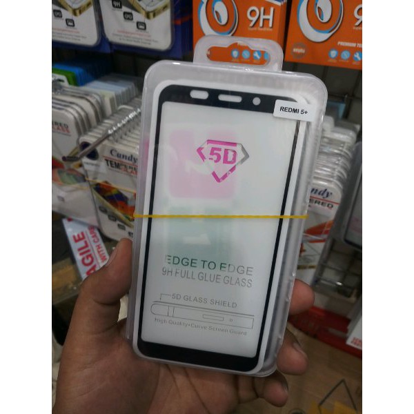 Tempered Glass Hp Xiaomi Redmi 5Plus Full Ful Layar - Anti Gores Pelindung Layar Kaca LCD Handphone