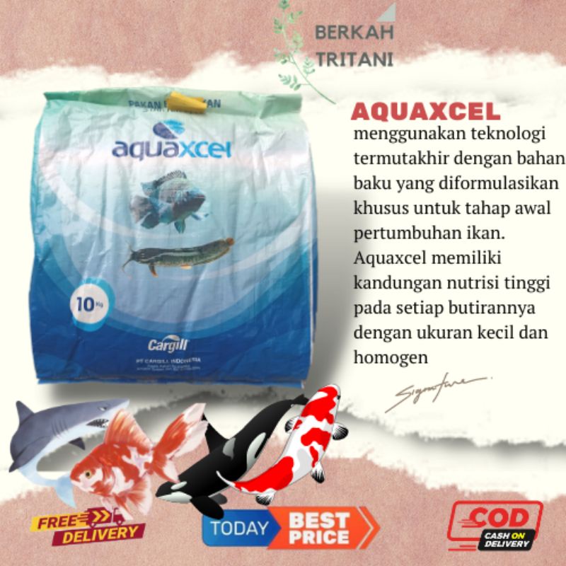 Aquaxcel Cargill Pakan Benih Ikan 1 Kg Bernutrisi Tinggi Ukuran Kecil Dan Homogen.