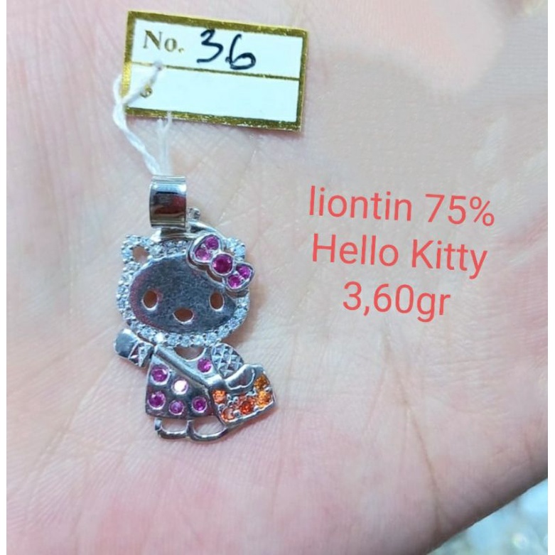 Liontin hellokitty kunci emas rosegold kadar 75 persen 3,60 gram