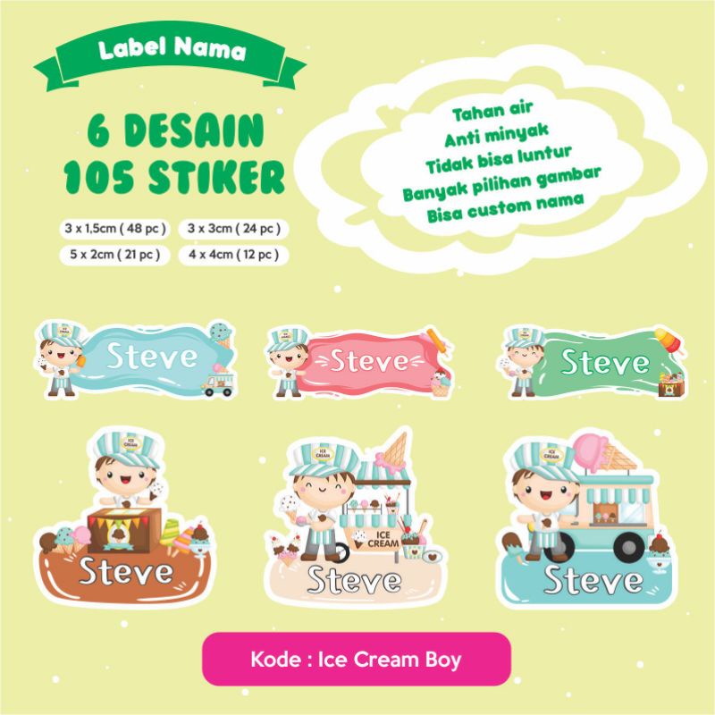 

Stiker Nama 105 PCS (karakter H-I) karakter waterproof/anti air