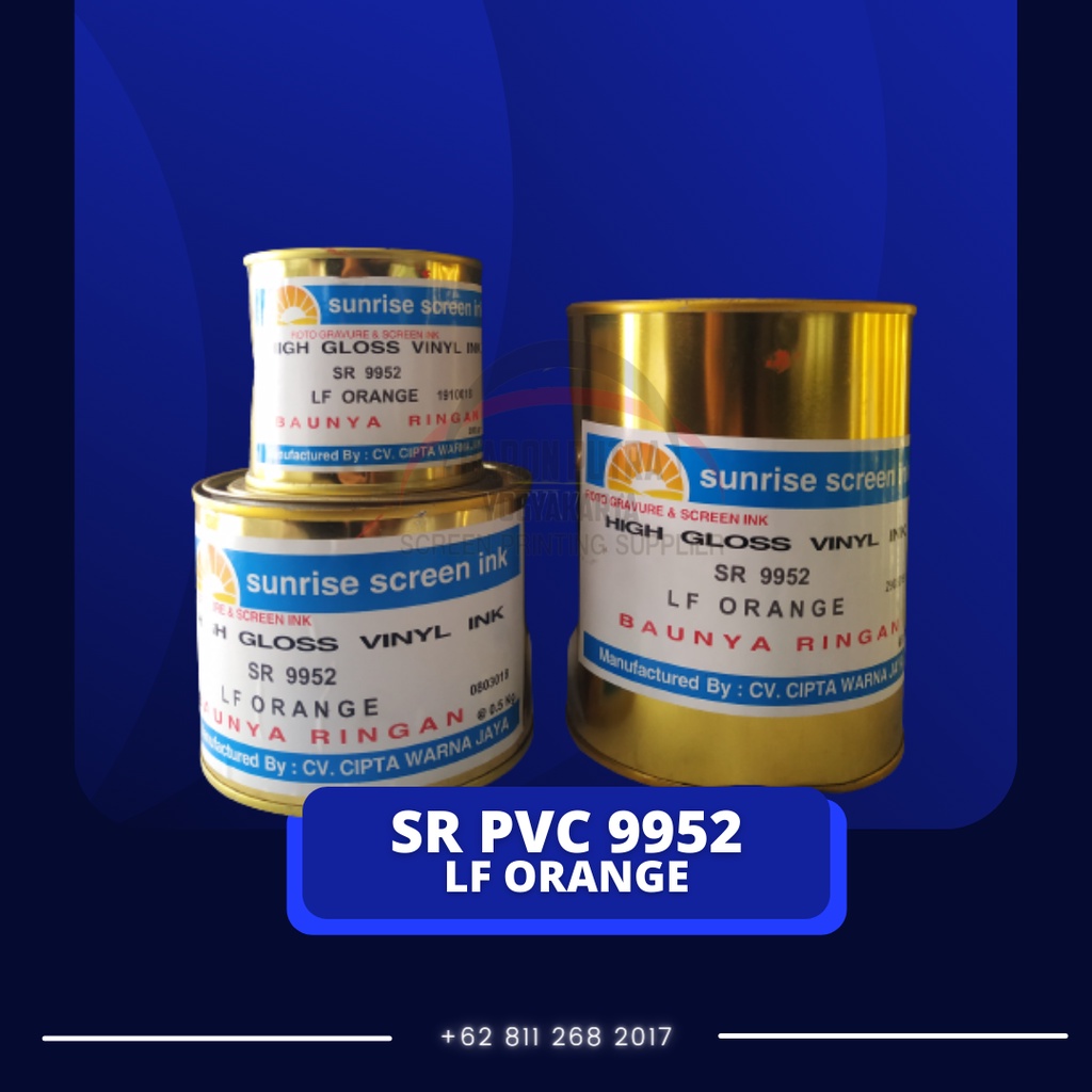 

SUNRISE SR PVC 9952 LF ORANGE 1KG - TINTA SABLON KERTAS