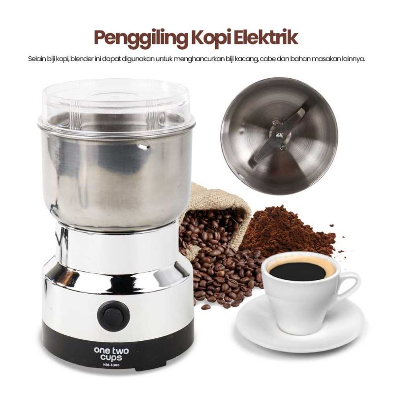 One Two Cups Penggiling Kopi Electric Coffee Grinder 150W