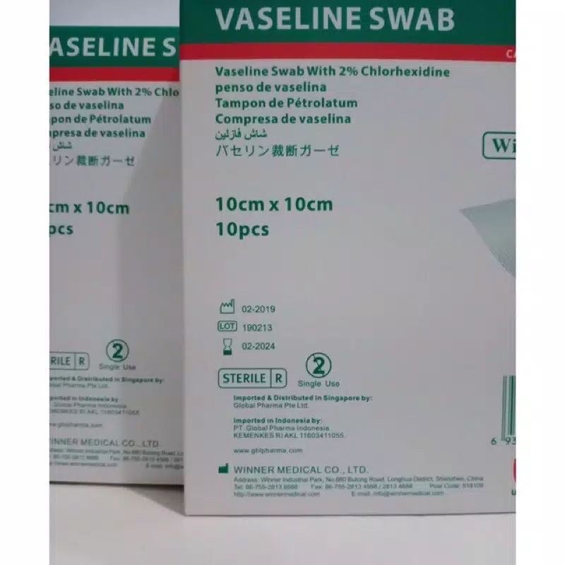 vaseline swab 10X10 isi 10 lembar