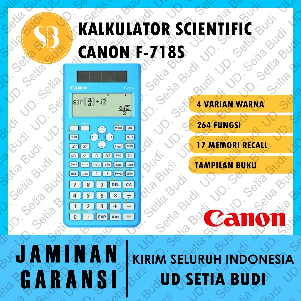 

Kalkulator Scientific CANON F-718S Asli dan Bergaransi