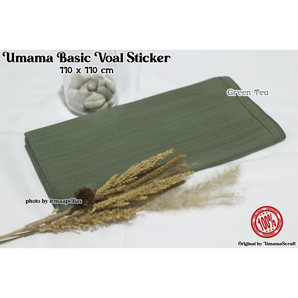 Hijab Basic Voal Umama Jilbab Segi Empat Polos Umama Kerudung Polos Segi Empat Part 2-GREEN TEA