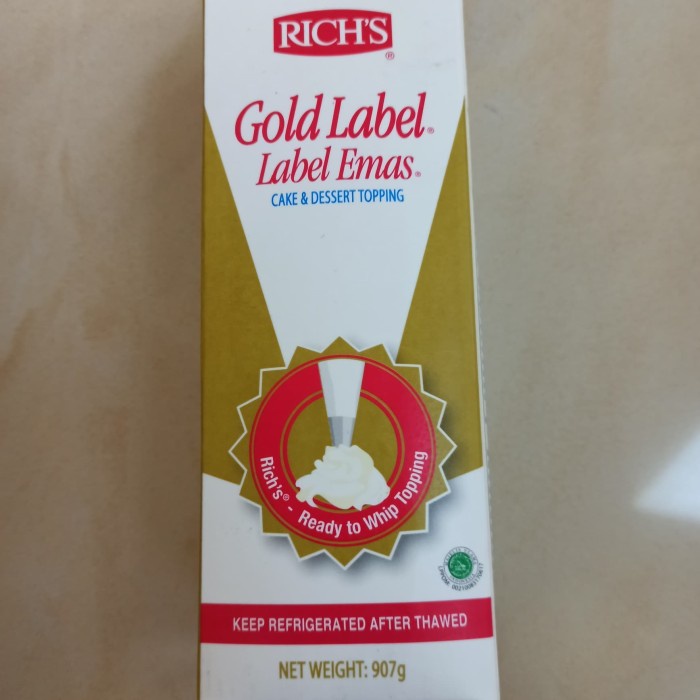 

Whip Topping Richs Gold Label 907 g (Gojek/Grab)