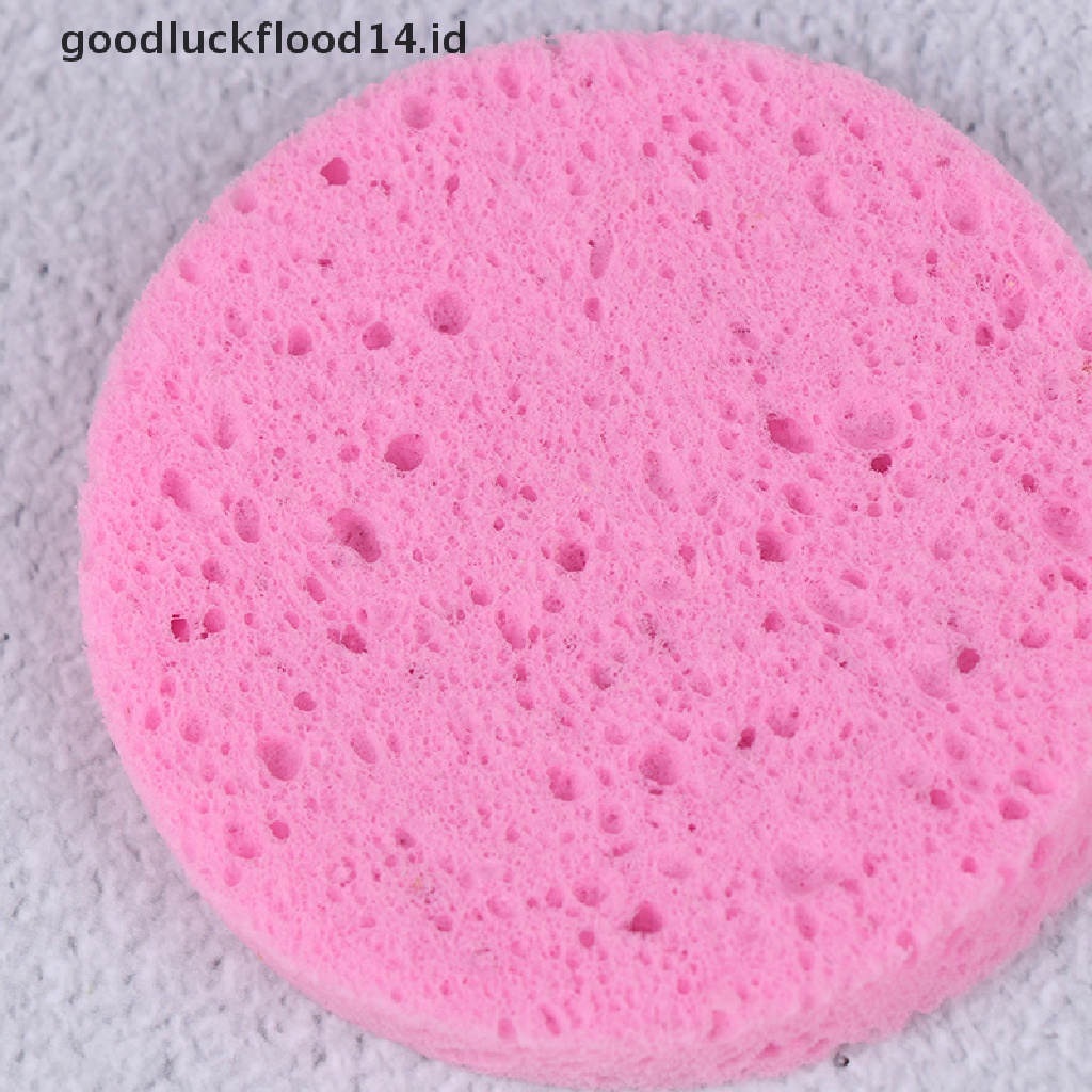 [OOID] 5X Soft Puff Natural Wood Fiber Face Wash Cleansing Sponge Beauty Makeup Pads ID