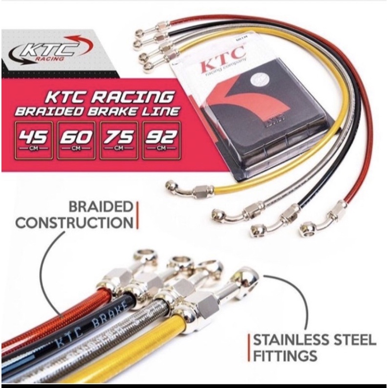 Selang Rem KTC Original 60CM 75CM 90CM 92CM 110CM Depan Belakang Universal Honda Yamaha Beat Mio