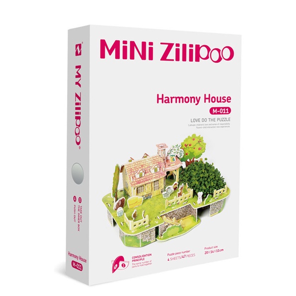 Puzzle 3D Rumah | Menanam Tanaman | 3d Puzzle Mini Zilipoo M-011 - Harmony