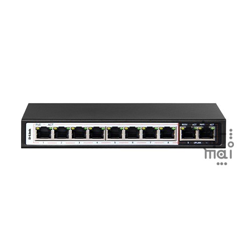 D-Link Switch DES-F1010P-E 250M 10-Port Fast Ethernet Switch 8PoE 2Up