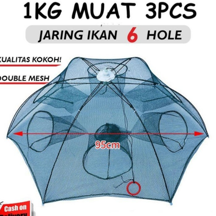 Perangkap Ikan 6 Lubang/Bubu Perangkap Ikan/Jaring Ikan Udang