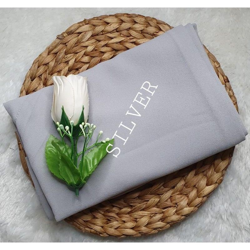 hijab BELLA SQUARE Pollycotton premium-Silver