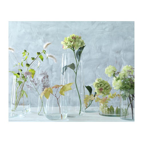 BRKN Vas bunga, flawer vase, kaca bening, 45 cm