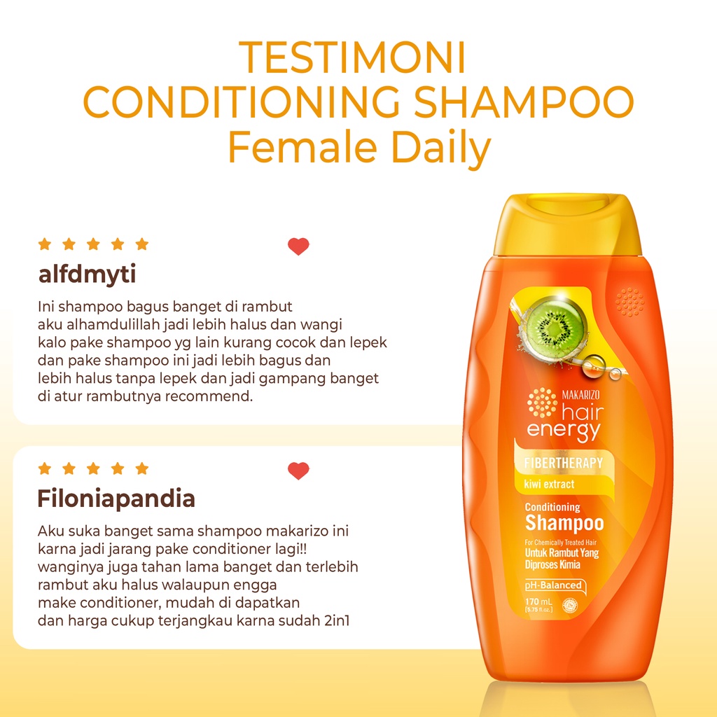 Makarizo Hair Energy Fibertherapy  Conditioning Shampoo Kiwi 170 mL / Shampo / Sampo Kondisioner-5