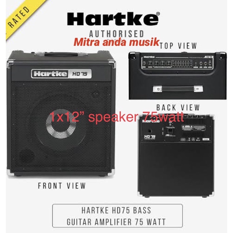 Speaker ampli amplifier aktif gitar bass hartke hd75