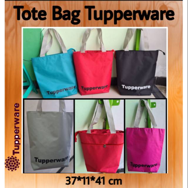 Tupperware Silver &amp; Other Colour Tote Bag ( Zipper Bunga Es )