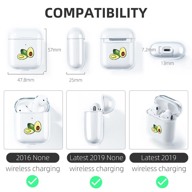 Case Transparan Motif Lukisan Bunga Cover AirPods 1 2 Earphone