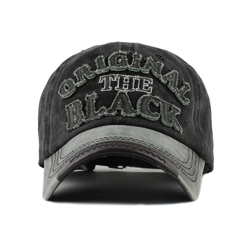 Topi Baseball Snapback Original The Black Retro Washed Style - F122