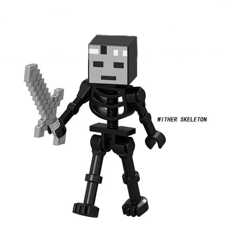 1pc Mainan Balok Bangunan Mini Figure Karakter Minecraft Steve Enderman Skeleton Untuk Anak Hadiah