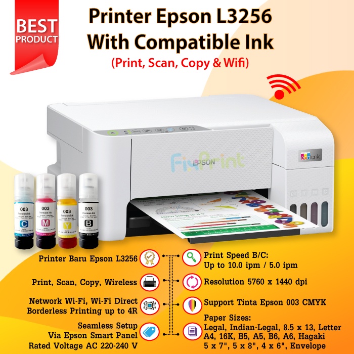 Printer Epson EcoTank L3256 l3256 l3256 A4 WiFi All-in-One Print Scan Copy New