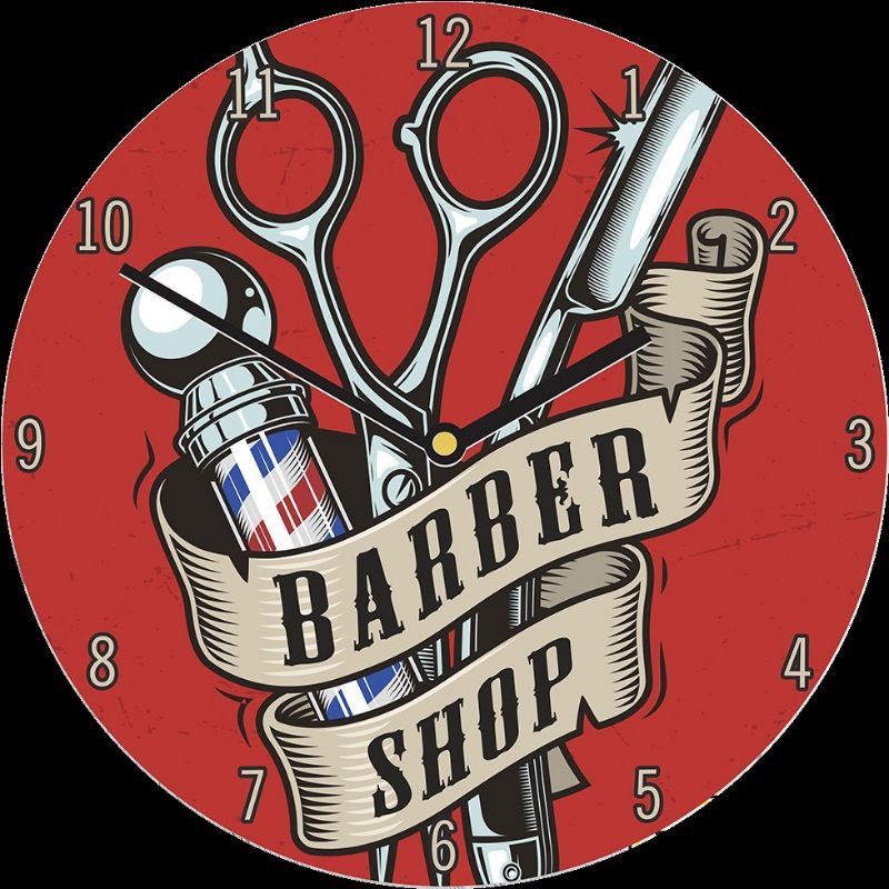 jam dinding barbershop unik besar 30 cm