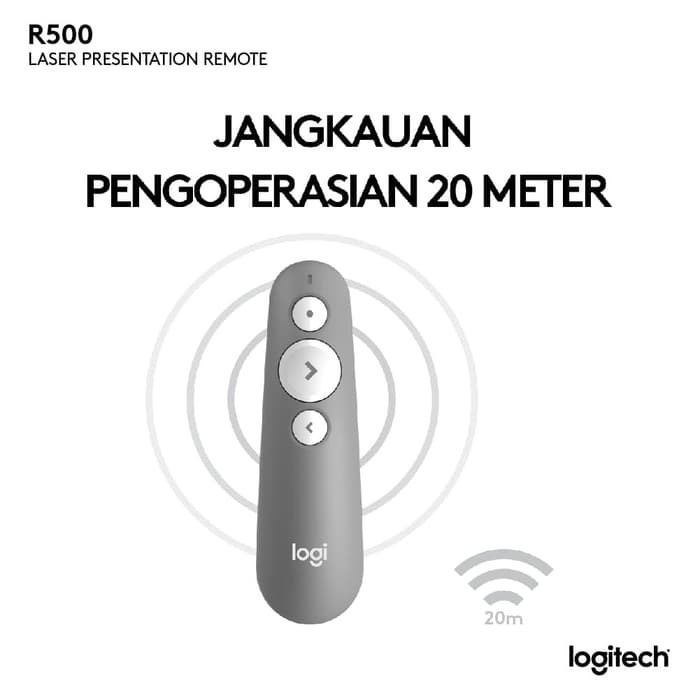 Logitech R500s Remote Presenter Wireless Laser Merah