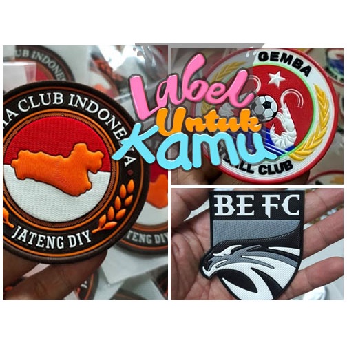 BIKIN LABEL KARET EMBLEM PATCH JERSEY UNTUK  AKSESORIS BAJU OLAH RAGA DESAIN SENDIRI BENTUK 3D