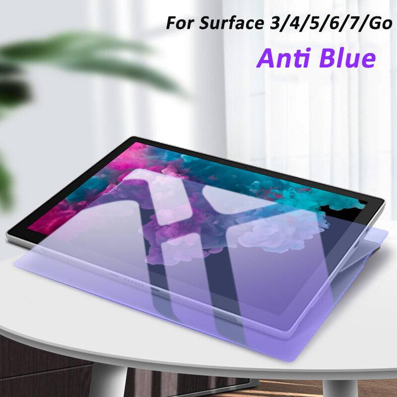 Untuk Microsoft Surface book Laptop 1 2 3 13.5 Full Cover Anti Blue Tempered Glass Tablet Pelindung Layar Untuk Surface Pro 4 5 6 7x2021 13 12.3 Go2 3 10.5 10.0 Film Pelindung