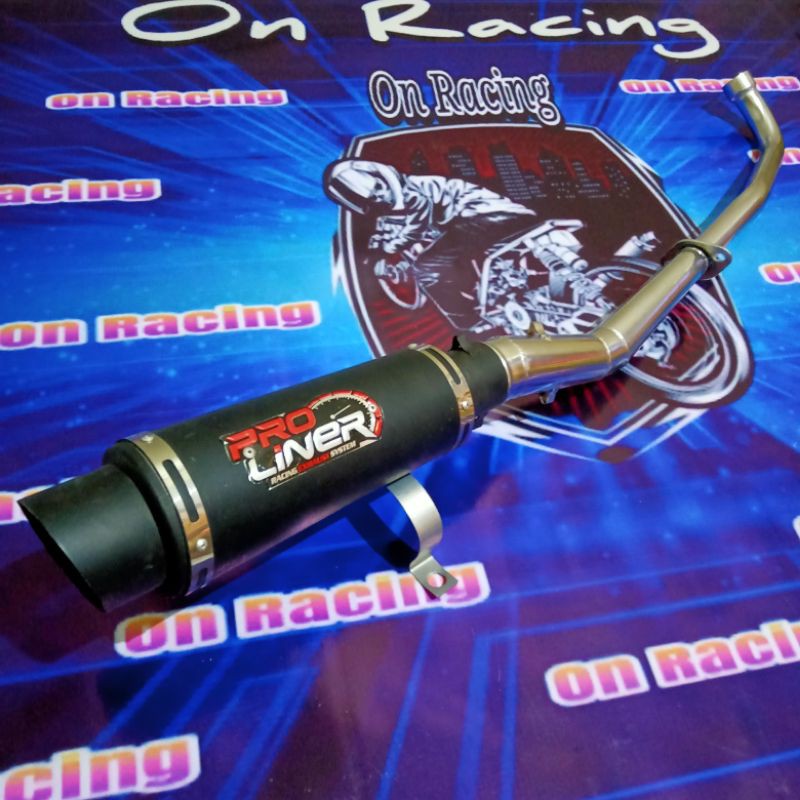 KNALPOT RACING PROLINER BLACK jupiter z,robot,burhan,supra lama,vega zr,vegaR,smash,shogun,all bebek
