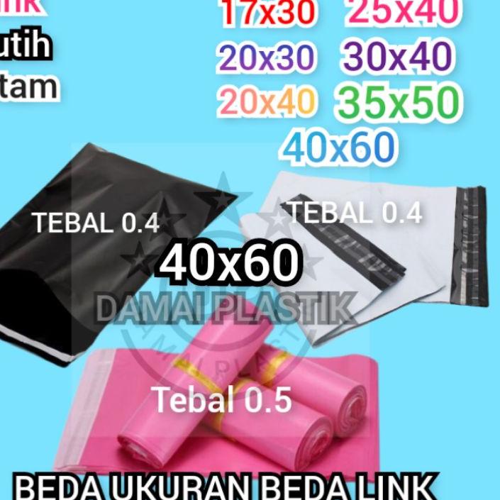 

Baru Kantong Plastik Packing PE 40x60CM Olshop Polymailer Hitam Putih Pink 40x60 Amplop ungu