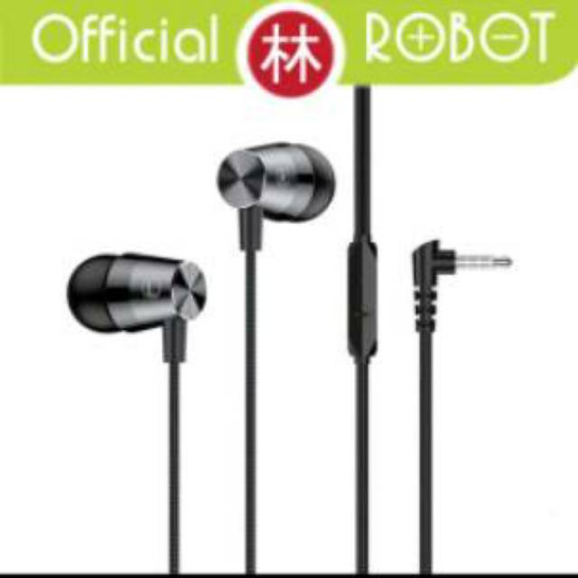 BLACK Handsfree headset earphone hanset Robot RE101S STEREO EARPHONE original